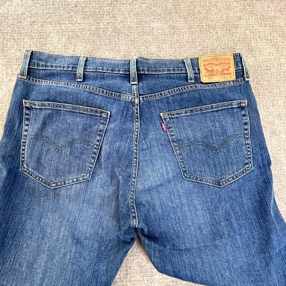 Levis 502 Jeans Mens 38x30 Blue Denim‎ Cotton Stretch All Season Tech Taper Fit